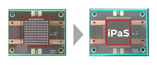 村田製作所、内部に統合する部品の仕様や基板レイアウトをカスタマイズできる、コンデンサー／インダクターを内蔵した基板「iPaS™」を展示